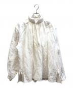 YAECAヤエカ）の古着「リネンギャザーブラウス/CANVAS DESIGNGATHER BLOUSE」｜ホワイト