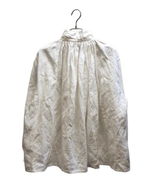 YAECA（ヤエカ）YAECA (ヤエカ) リネンギャザーブラウス/CANVAS DESIGNGATHER BLOUSE ホワイト サイズ:Mの古着・服飾アイテム