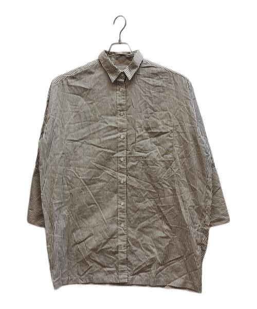 Spick and Span（スピック＆スパン）Spick and Span (スピック＆スパン) カフスシャツミニワンピース ホワイト×ブラウン サイズ:Freeの古着・服飾アイテム