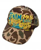 KAPITALキャピタル）の古着「Denim Men Loves Cats Camo Truck Cap 'Brown / KP2202XH13'」｜ベージュ