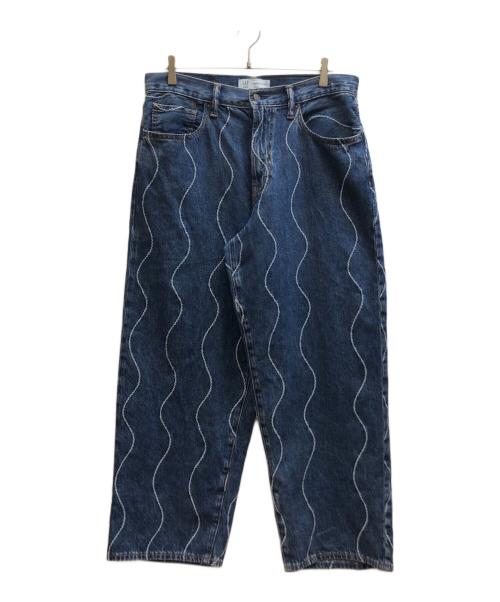GAP（ギャップ）GAP (ギャップ) Harlem's Fashion Row 刺繍デニムバギーパンツ インディゴ サイズ:78.5cm (W31)の古着・服飾アイテム