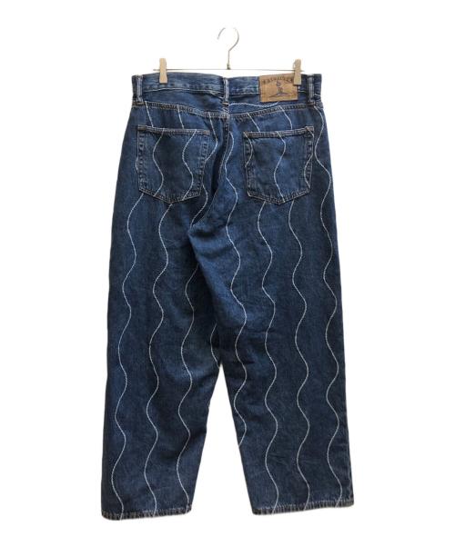 GAP（ギャップ）GAP (ギャップ) Harlem's Fashion Row 刺繍デニムバギーパンツ インディゴ サイズ:78.5cm (W31)の古着・服飾アイテム