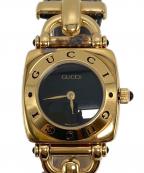 GUCCIグッチ）の古着「ホースビットレザーベルト腕時計」｜ブラック