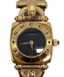GUCCI（グッチ）の古着「ホースビットレザーベルト腕時計」｜ブラック