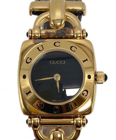 4ACM012 GUCCI 6300L 白文字盤 チェンジベルト 腕時計 中古・古着通販】GUCCI (グッチ) ホースビットレザーベルト腕時計