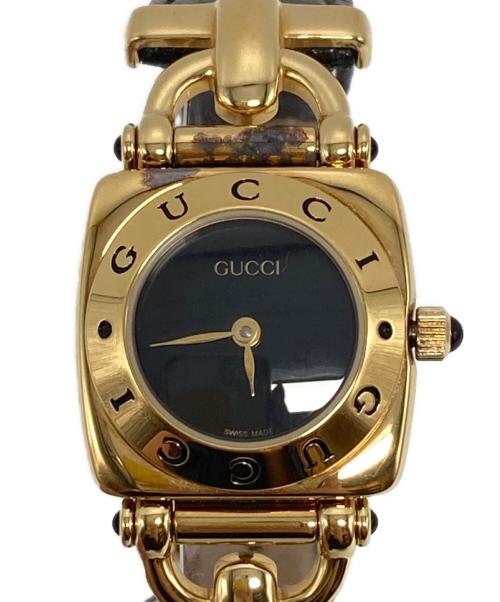 GUCCI（グッチ）GUCCI (グッチ) ホースビットレザーベルト腕時計 ブラックの古着・服飾アイテム