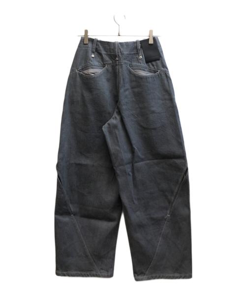 LIVINGTONE（リヴィントーン）LIVINGTONE (リヴィントーン) クレイジーパターン スリットデニムパンツ グレー サイズ:34の古着・服飾アイテム
