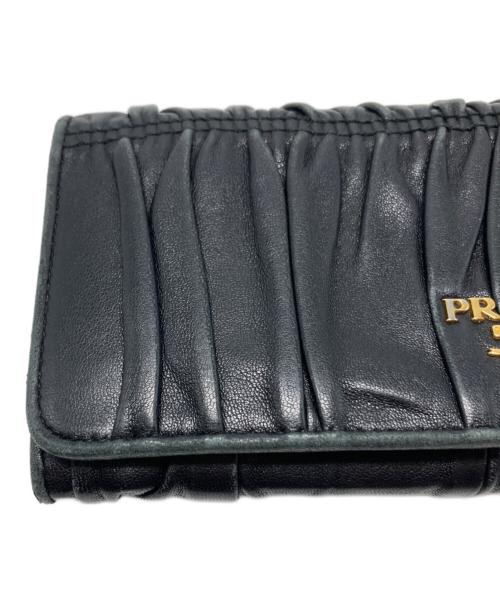PRADA（プラダ）PRADA (プラダ) ギャザー長財布/1M1132 ブラック サイズ:-の古着・服飾アイテム