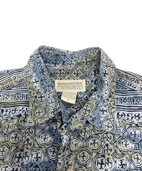 BANANA REPUBLIC（バナナリパブリック）BANANA REPUBLIC (バナナリパブリック) 半袖シャツ ベージュ×ブルー サイズ:Sの古着・服飾アイテム
