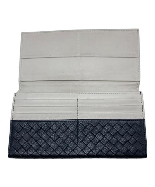BOTTEGA VENETA（ボッテガベネタ）BOTTEGA VENETA (ボッテガベネタ) イントレチャート2つ折り長財布 ブラックの古着・服飾アイテム