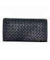 BOTTEGA VENETA (ボッテガベネタ) イントレチャート2つ折り長財布 ブラック：12000円