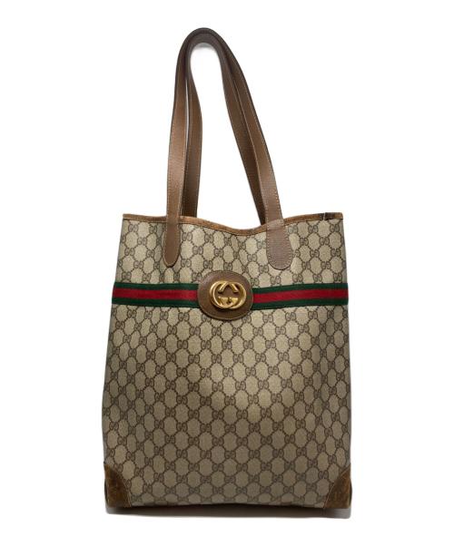 GUCCI（グッチ）GUCCI (グッチ) GGトートバッグ ブラウン サイズ:-の古着・服飾アイテム