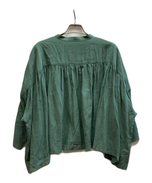 BEARDSLEY（ビアズリー）BEARDSLEY (ビアズリー) コットンシフォンギャザーシャツ/BEZ1052104A0001 グリーン サイズ:Fの古着・服飾アイテム