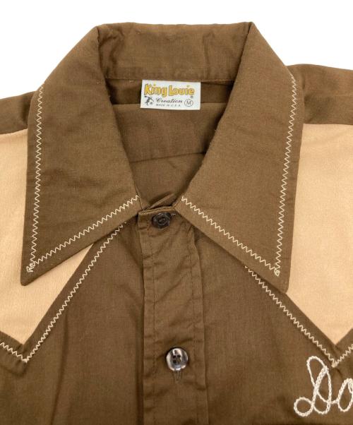 KING LOUIE（キングルイ）KING LOUIE (キングルイ) 70's ボーリングシャツ ブラウン サイズ:Mの古着・服飾アイテム