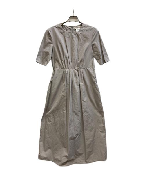 'S Max Mara（エスマックスマーラ）'S Max Mara (エスマックスマーラ) ウエストギャザー半袖ワンピース/922611996 グレー サイズ:38の古着・服飾アイテム
