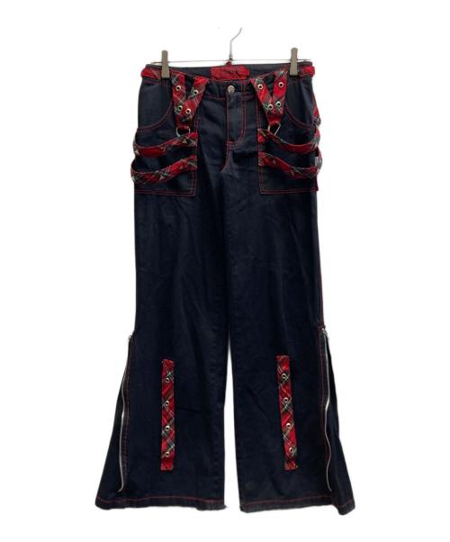 TRIPP NYC（トリップニューヨークシティー）TRIPP NYC (トリップニューヨークシティー) bondage pants レッド×ブラック サイズ:1の古着・服飾アイテム