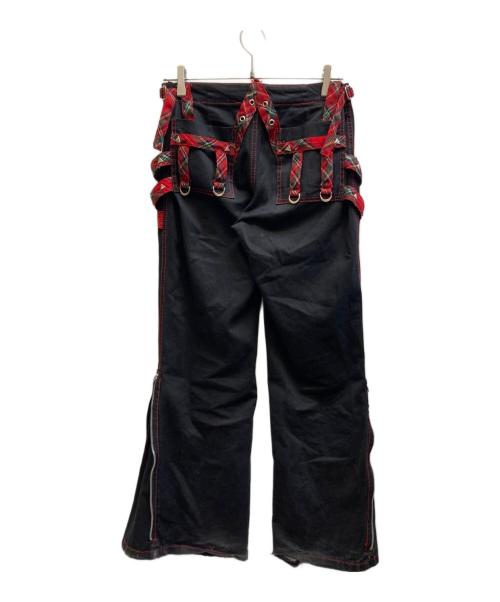 TRIPP NYC（トリップニューヨークシティー）TRIPP NYC (トリップニューヨークシティー) bondage pants レッド×ブラック サイズ:1の古着・服飾アイテム