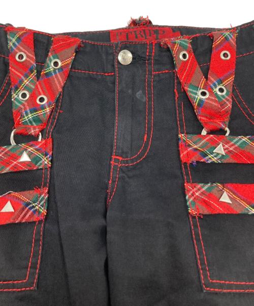 TRIPP NYC（トリップニューヨークシティー）TRIPP NYC (トリップニューヨークシティー) bondage pants レッド×ブラック サイズ:1の古着・服飾アイテム