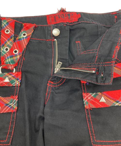TRIPP NYC（トリップニューヨークシティー）TRIPP NYC (トリップニューヨークシティー) bondage pants レッド×ブラック サイズ:1の古着・服飾アイテム