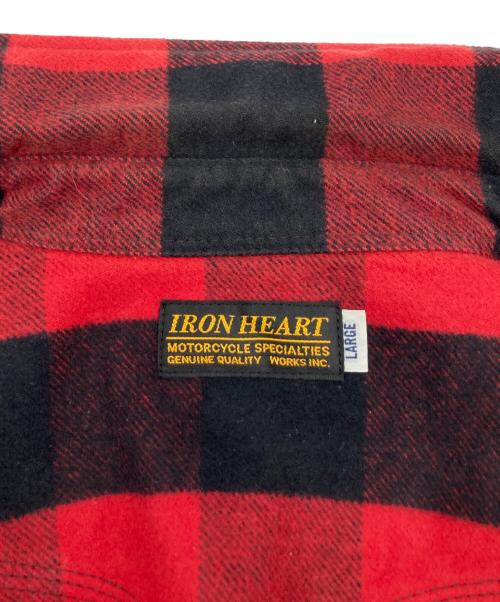 IRON HEART（アイアンハート）IRON HEART (アイアンハート) フランネルウエスタンシャツ ブラック×レッド サイズ:Lの古着・服飾アイテム