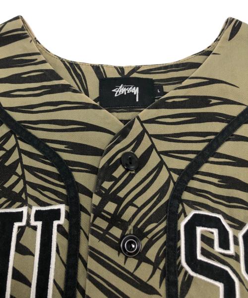stussy（ステューシー）stussy (ステューシー) ベースボールシャツ ベージュ サイズ:Lの古着・服飾アイテム