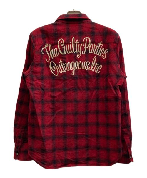 WACKO MARIA（ワコマリア）WACKO MARIA (ワコマリア) WOOL OMBRE SHIRT/13AW-OMB-16 レッド×ブラック サイズ:Mの古着・服飾アイテム