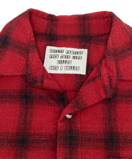 WACKO MARIA（ワコマリア）WACKO MARIA (ワコマリア) WOOL OMBRE SHIRT/13AW-OMB-16 レッド×ブラック サイズ:Mの古着・服飾アイテム