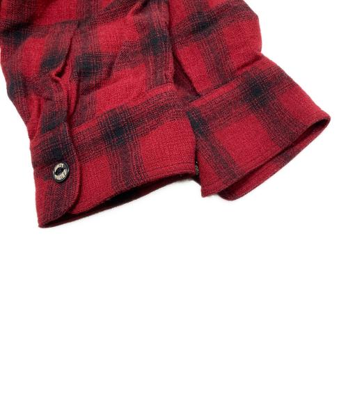 WACKO MARIA（ワコマリア）WACKO MARIA (ワコマリア) WOOL OMBRE SHIRT/13AW-OMB-16 レッド×ブラック サイズ:Mの古着・服飾アイテム