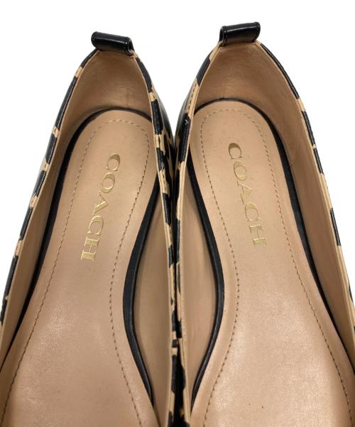 COACH（コーチ）COACH (コーチ) ウェンディ バレエ/CW665 ベージュ×ブラック サイズ:US6.5Cの古着・服飾アイテム