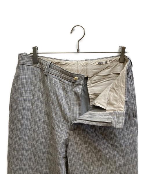 AURALEE（オーラリー）AURALEE (オーラリー) HARD TWIST WOOL DOUBLE FACE CHECK SLACKS / A20SP02WC グレー サイズ:5の古着・服飾アイテム