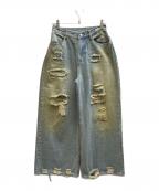Knuth Marfクヌースマーフ）の古着「damage denim pants(unisex) / KM25SUG05」｜インディゴ
