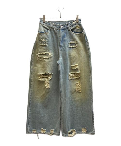 Knuth Marf（クヌースマーフ）KNUTH MARF (クヌースマーフ) damage denim pants(unisex) / KM25SUG05 インディゴ サイズ:XSの古着・服飾アイテム