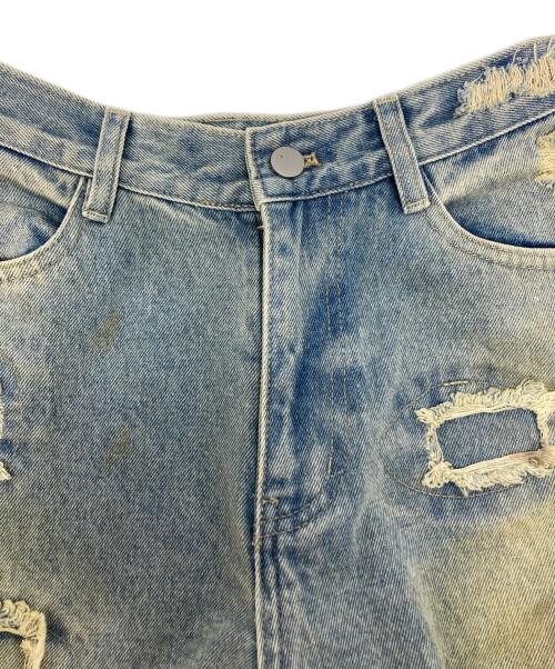 Knuth Marf（クヌースマーフ）KNUTH MARF (クヌースマーフ) damage denim pants(unisex) / KM25SUG05 インディゴ サイズ:XSの古着・服飾アイテム