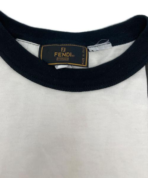 FENDI（フェンディ）FENDI (フェンディ) ヴィンテージプリントリンガーTEE ホワイト サイズ:42の古着・服飾アイテム