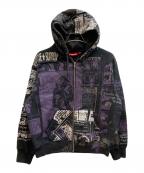 SUPREMEシュプリーム）の古着「24SSCollage Zip Up Hooded Sweatshirt」｜ブラック×パープル