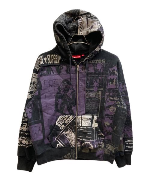 SUPREME（シュプリーム）SUPREME (シュプリーム) 24SSCollage Zip Up Hooded Sweatshirt ブラック×パープル サイズ:Sの古着・服飾アイテム