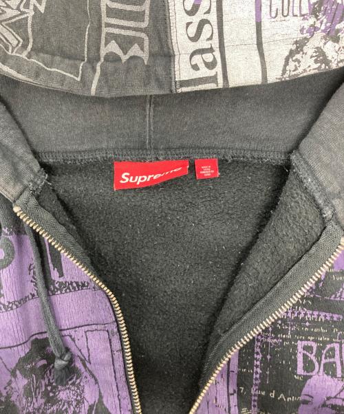 SUPREME（シュプリーム）SUPREME (シュプリーム) 24SSCollage Zip Up Hooded Sweatshirt ブラック×パープル サイズ:Sの古着・服飾アイテム