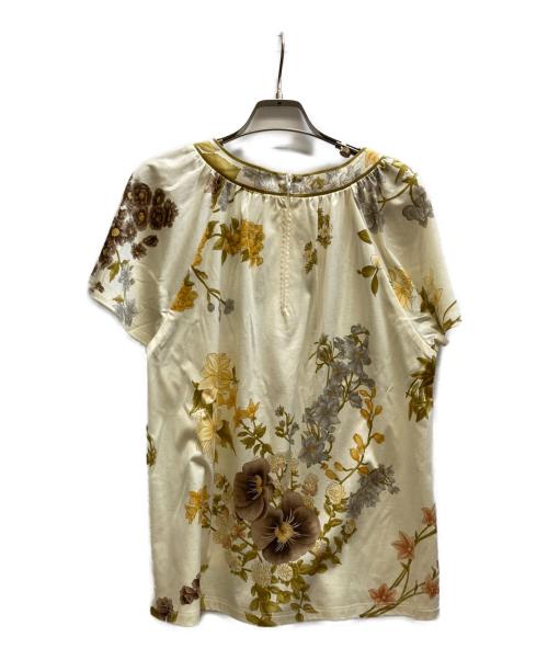 LEONARD FASHION（レオナールファッション）LEONARD FASHION (レオナールファッション) 半袖花柄ブラウス ベージュ サイズ:42の古着・服飾アイテム