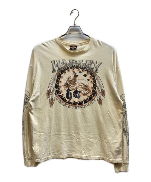 HARLEY-DAVIDSON（ハーレーダビッドソン）HARLEY-DAVIDSON (ハーレーダビッドソン) 長袖Tシャツ ベージュ サイズ:XXLの古着・服飾アイテム