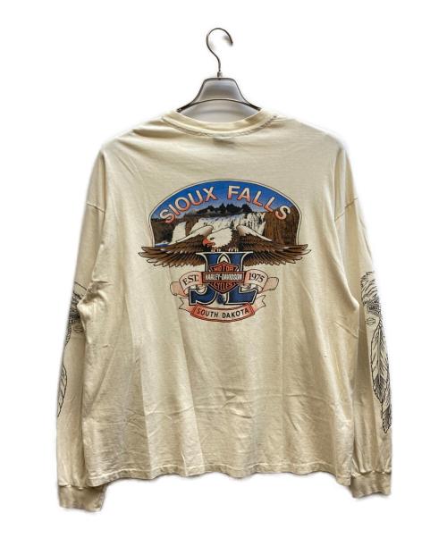 HARLEY-DAVIDSON（ハーレーダビッドソン）HARLEY-DAVIDSON (ハーレーダビッドソン) 長袖Tシャツ ベージュ サイズ:XXLの古着・服飾アイテム