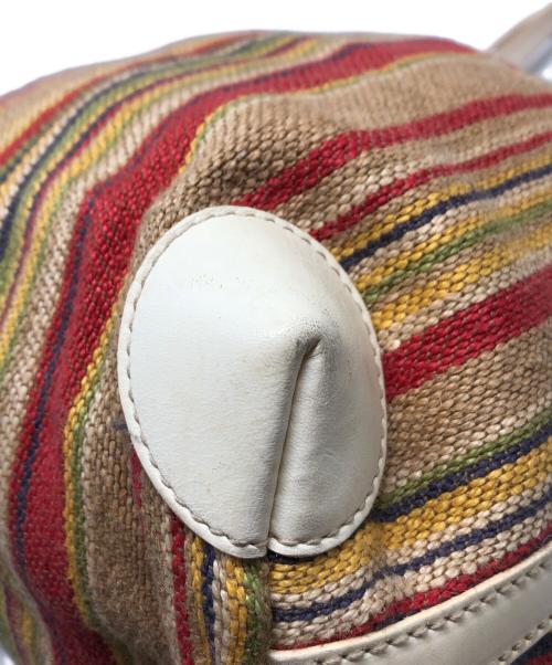 genten（ゲンテン）genten (ゲンテン) キャンバスストライプトートバッグ マルチカラーの古着・服飾アイテム