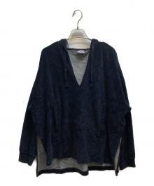 DIESEL（ディーゼル）の古着「ROX-OUT-1 RDBEK / スリットVネックプルオーバーパーカー / A17218」｜グレー