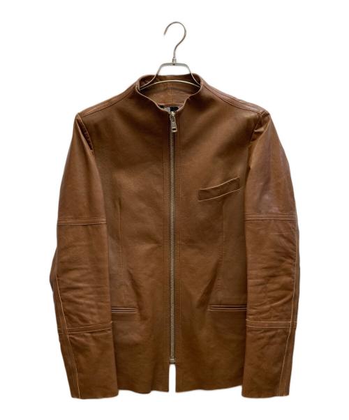 PAUL SMITH（ポールスミス）Paul Smith (ポールスミス) ラムレザージャケット ブラウン サイズ:Mの古着・服飾アイテム