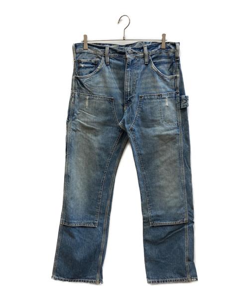 OXEN（ー）OXEN (ー) ダブルニーデニムペインターパンツ インディゴ サイズ:81cm (W32)の古着・服飾アイテム