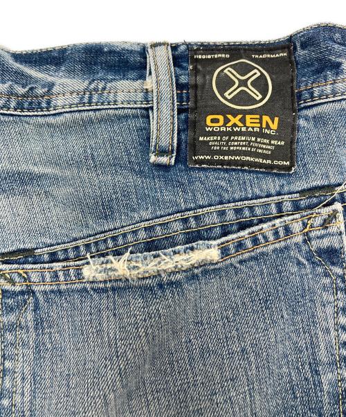 OXEN（ー）OXEN (ー) ダブルニーデニムペインターパンツ インディゴ サイズ:81cm (W32)の古着・服飾アイテム