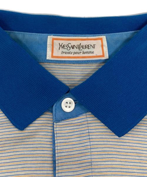 Yves Saint Laurent（イヴサンローラン）Yves Saint Laurent (イヴサンローラン) ポロシャツ ブルー サイズ:Lの古着・服飾アイテム
