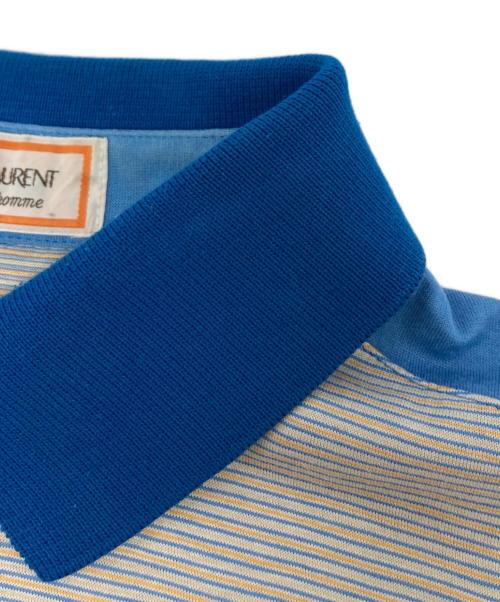 Yves Saint Laurent（イヴサンローラン）Yves Saint Laurent (イヴサンローラン) ポロシャツ ブルー サイズ:Lの古着・服飾アイテム