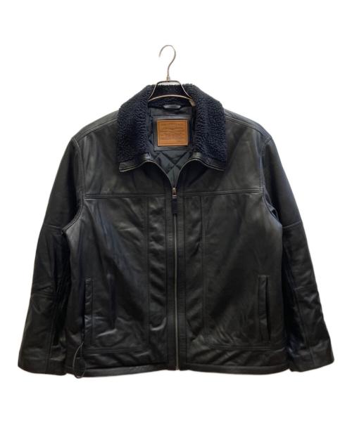LEVI'S（リーバイス）LEVI'S (リーバイス) レザー シェルパジャケット ブラック サイズ:Lの古着・服飾アイテム