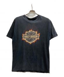 HARLEY-DAVIDSON（ハーレーダビッドソン）の古着「ファイヤーエンブレムTシャツ」｜グレー