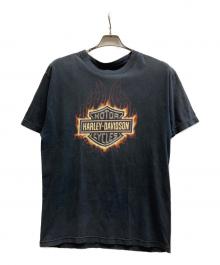 HARLEY-DAVIDSON（ハーレーダビッドソン）の古着「ファイヤーエンブレムTシャツ」｜グレー